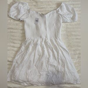 American Eagle Smocked Sweetheart Puff Sleeve Mini Dress